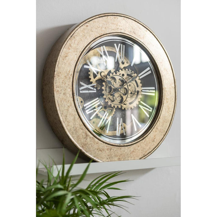 Klok Goud Mdf Antiek 50 cm-Wanddecoratie-J-Line