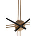 Klok Goud Metaal Rond 127 cm 127x127x10.5 cm-Klokken-J-Line