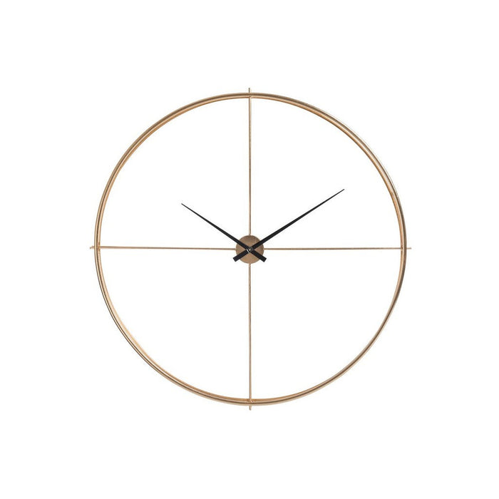 Klok Goud Metaal Rond 127 cm 127x127x10.5 cm-Klokken-J-Line