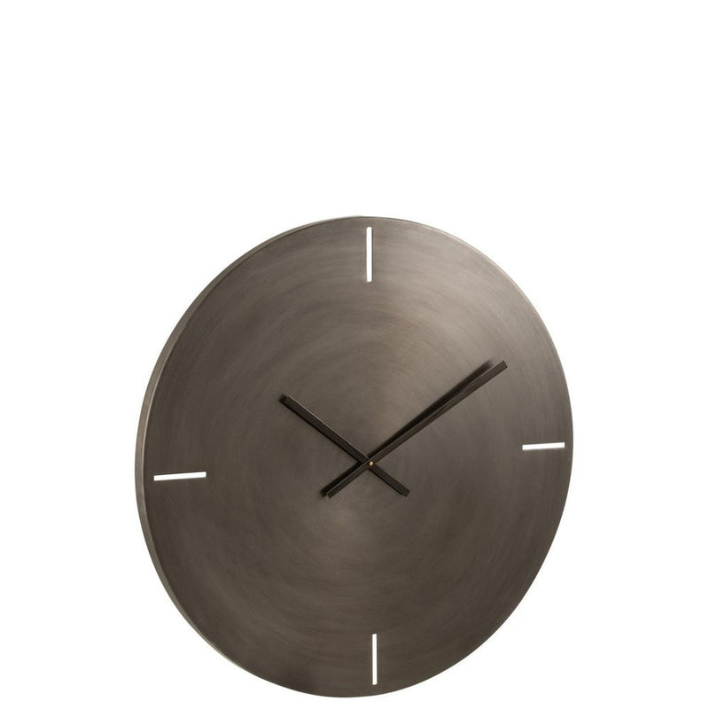 Klok Grijs Ijzer Rond 76 cm 76.5x76.5x4 cm-Klokken-J-Line