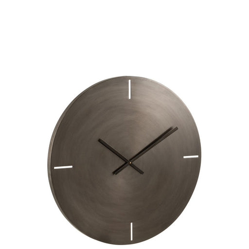 Klok Grijs Ijzer Rond 76 cm 76.5x76.5x4 cm-Klokken-J-Line