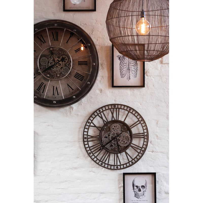Klok Grijs Kunststof Antiek 60 cm 60x60x7 cm-Klokken-J-Line
