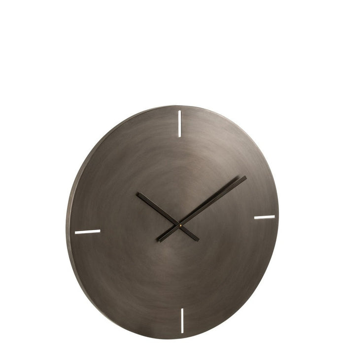 Klok Grijs ijzer Rond 76 cm 76.5x76.5x4 cm-Klokken-J-Line