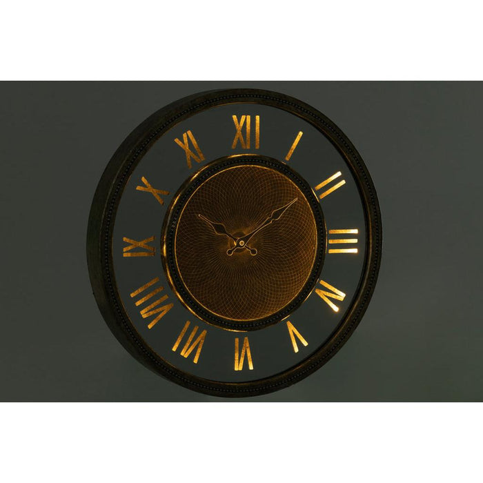 Klok MDF, Glas Goud 80x80x6 cm-Klokken-J-Line