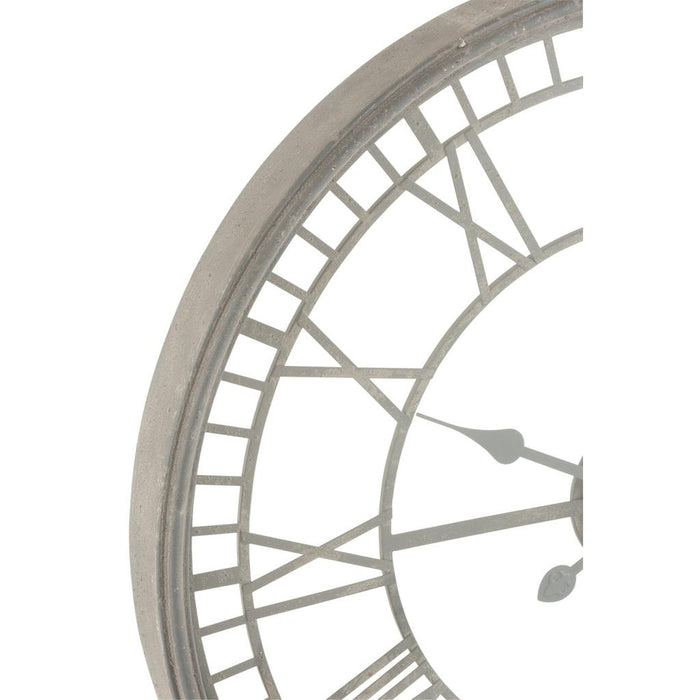 Klok Romeinse cijfers Metaal/Glas Grijs-Wanddecoratie-J-Line