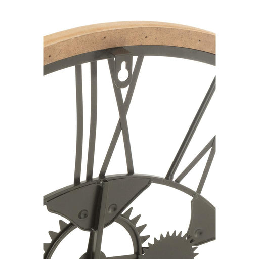 Klok Romeinse cijfers Wheels Metaal/Hout Zwart S-Klokken-J-Line