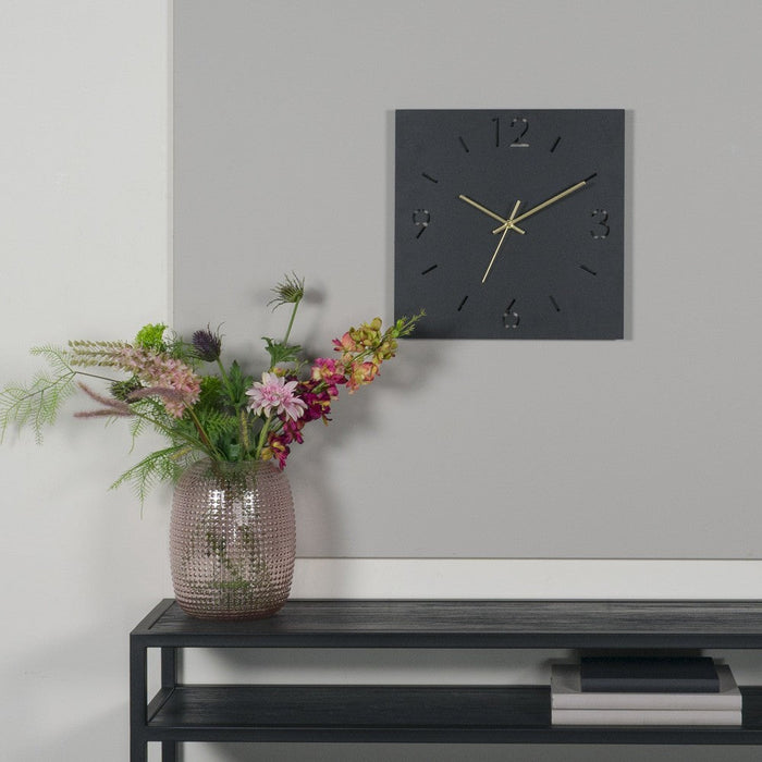 Klok TIME 40 x 40 Staal Zwart 40x3x40cm Spinder Design-Wanddecoratie-Spinder