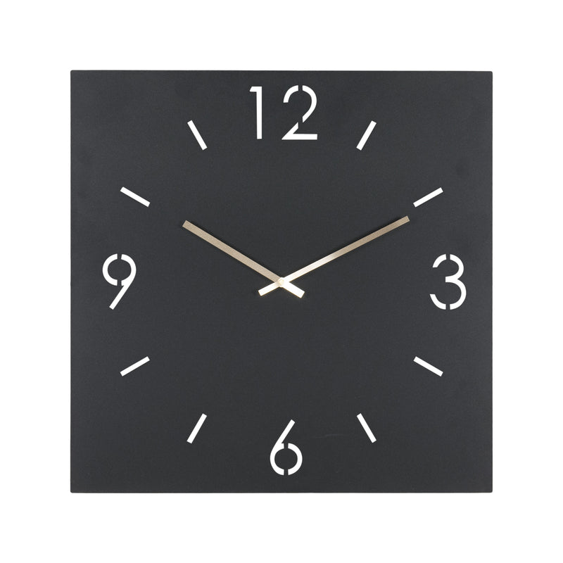 Klok TIME 60 x 60 Staal Zwart 60x3x60cm Spinder Design-Klokken-Spinder