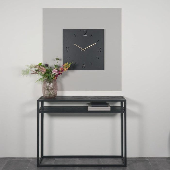 Klok TIME 60 x 60 Staal Zwart 60x3x60cm Spinder Design-Wanddecoratie-Spinder