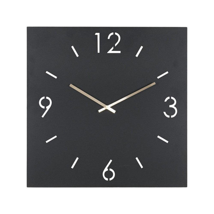 Klok TIME 80 x 80 Staal Zwart 80x3x80cm Spinder Design-Klokken-Spinder