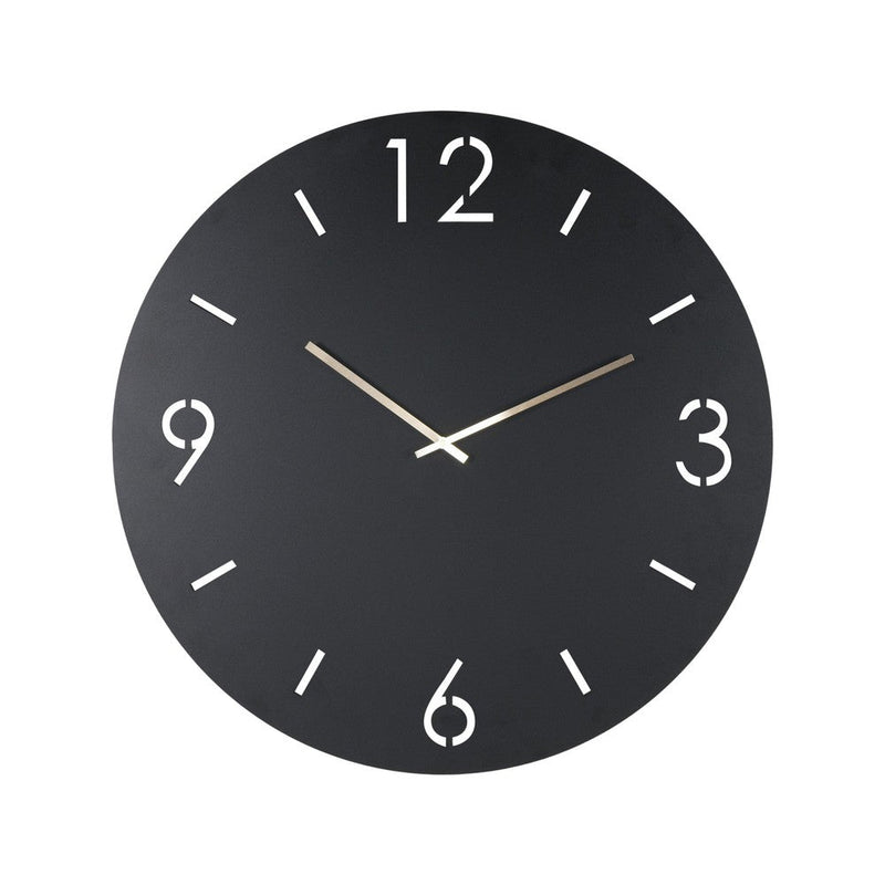 Klok TIME Ø 60 Staal Zwart 60x3x60cm Spinder Design-Klokken-Spinder