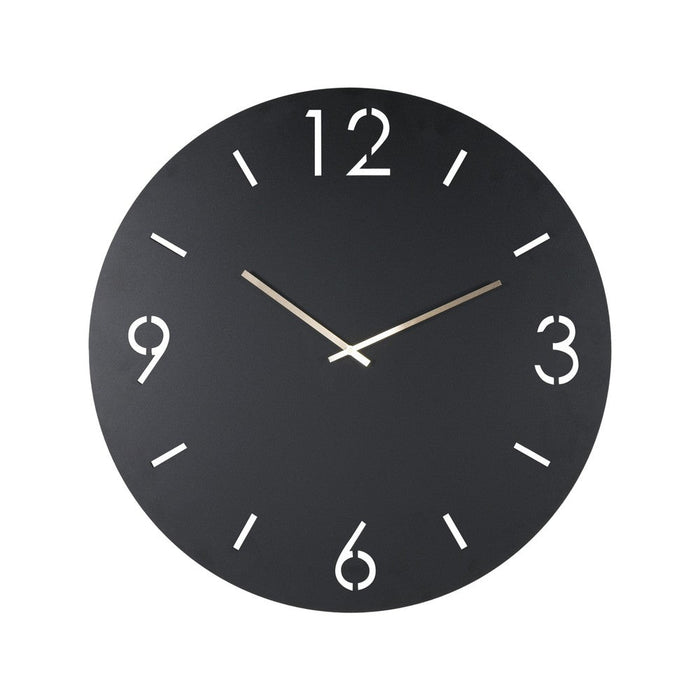 Klok TIME Ø 60 Staal Zwart 60x3x60cm Spinder Design-Klokken-Spinder