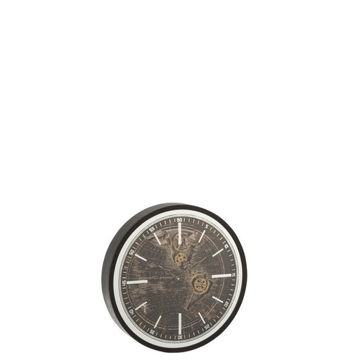 Klok World Map MDF Antiek Goud/Zwart S-Wanddecoratie-J-Line
