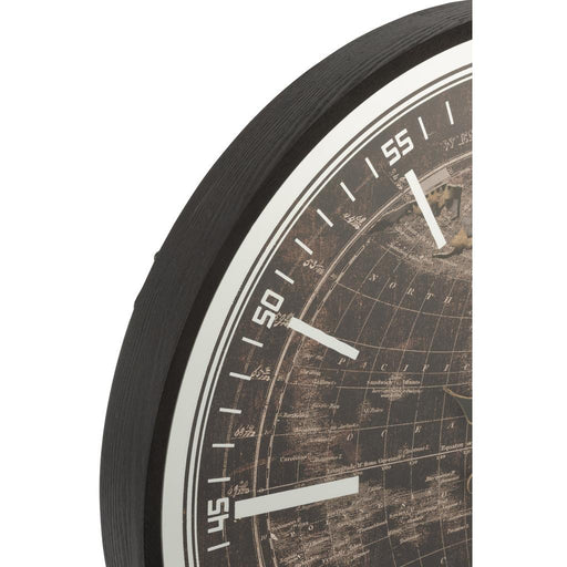 Klok Zwart Canvas L 80 cm-Wanddecoratie-J-Line