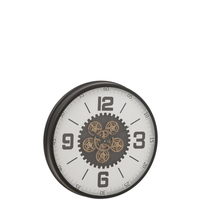 Klok Zwart Metaal L 10x60 cm-Klokken-J-Line