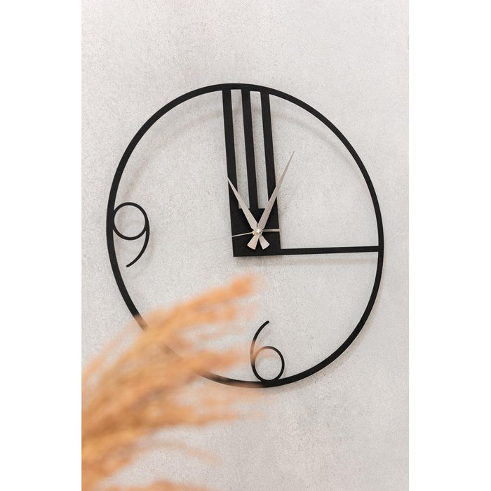Klok Zwart Metaal L 69 cm - Metaal(100%) - 30013-Klokken-J-Line