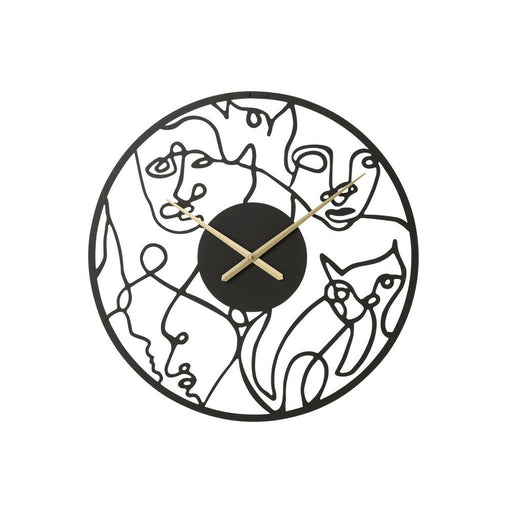 Klok Zwart Metaal L 69 cm - Metaal(100%) - 30015-Klokken-J-Line