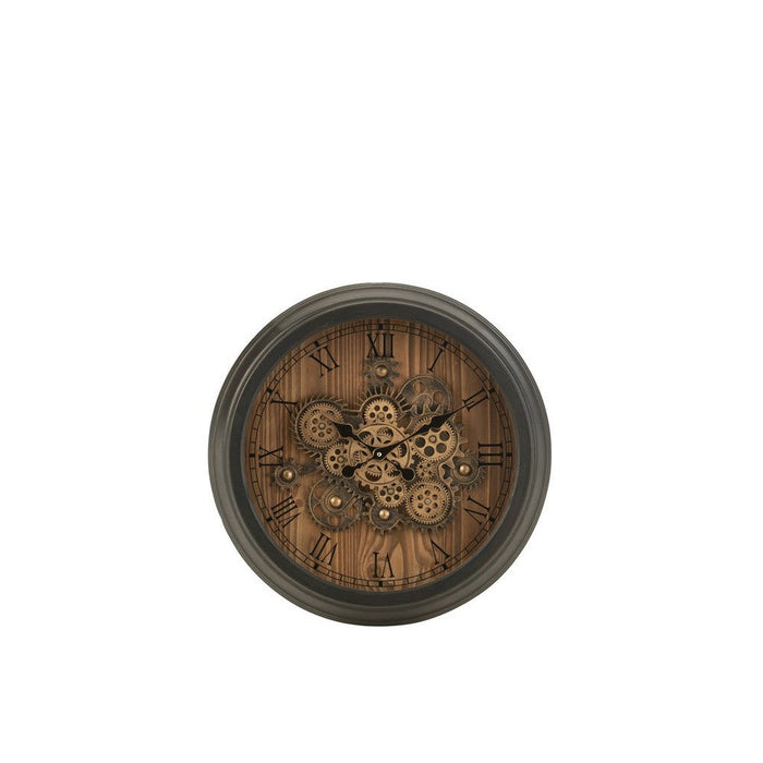 Klok Zwart Metaal Rond 58 cm-Klokken-J-Line