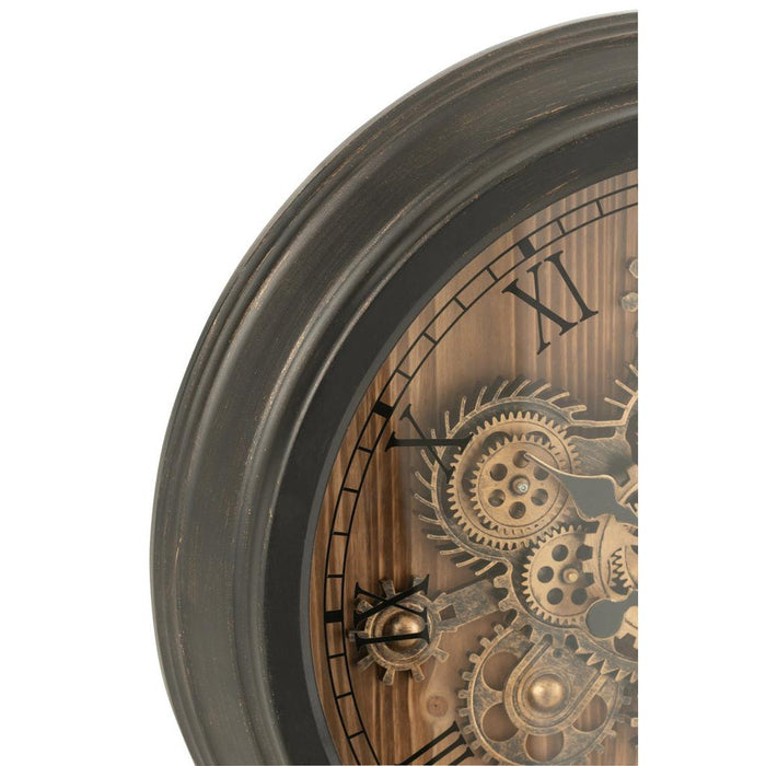 Klok Zwart Metaal Rond 58 cm-Klokken-J-Line