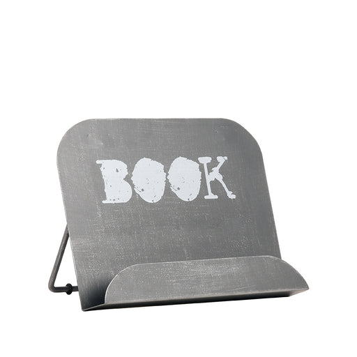 Kookboekstandaard Antiek Grijs Metaal - 27x14x20 cm-Kookboekstandaards-LABEL51