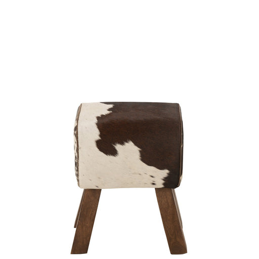 Kruk Cow Mango Hout | Fur Zwart | Wit-Krukjes-J-Line