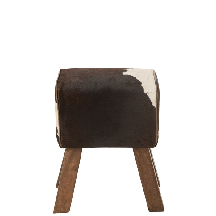 Kruk Cow Mango Hout | Fur Zwart | Wit-Krukjes-J-Line