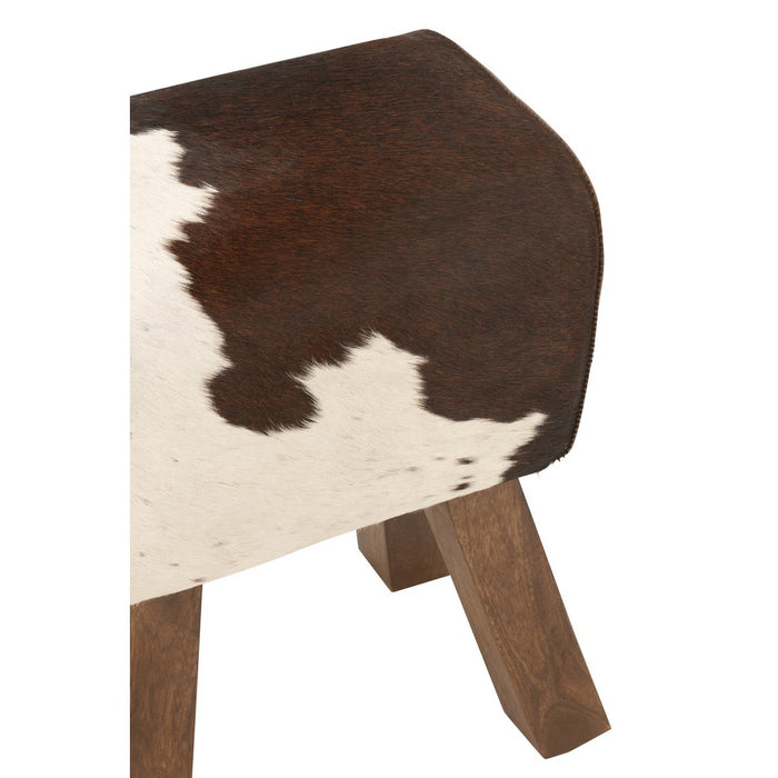 Kruk Cow Mango Hout | Fur Zwart | Wit-Krukjes-J-Line