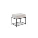 Kruk Milou Rectangular MDF, Pine hout, Polyester Grijs 50x35 cm-Krukken-Creating Home