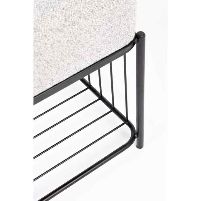 Kruk Milou Rectangular MDF, Pine hout, Polyester Grijs 50x35 cm-Krukken-Creating Home