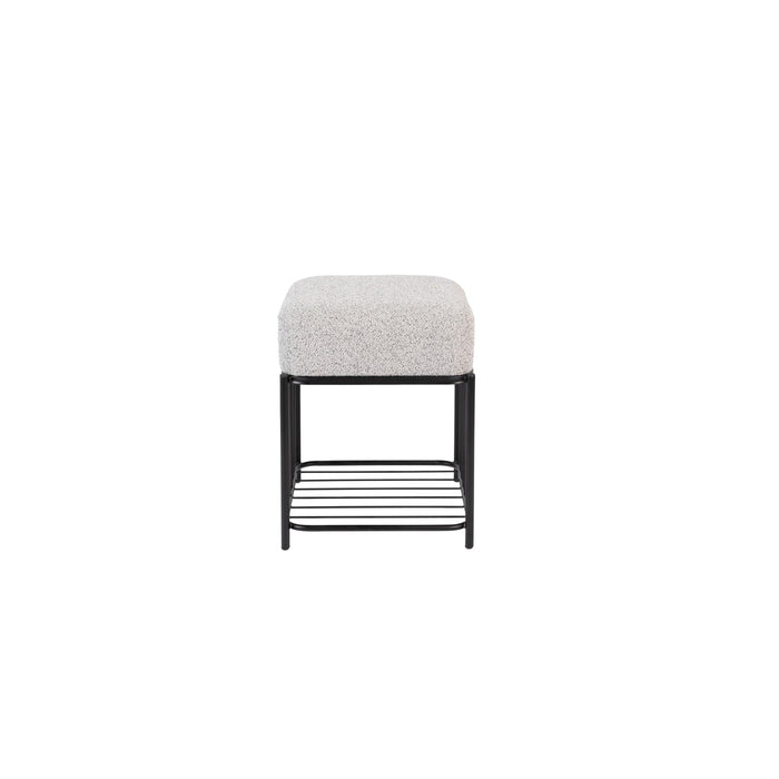 Kruk Milou Square MDF, Pine hout, Polyester Grijs 35x35 cm