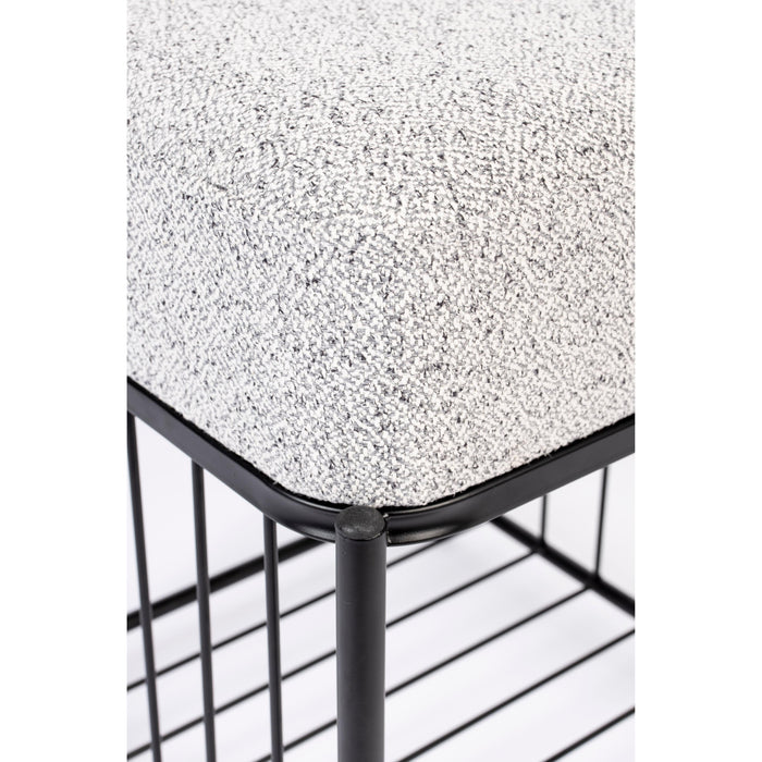 Kruk Milou Square MDF, Pine hout, Polyester Grijs 35x35 cm-Krukken-Creating Home
