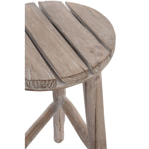 Kruk Rond Hout Wit Wash M-Krukjes-J-Line