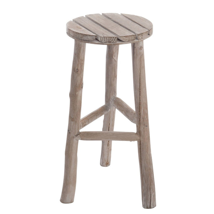 Kruk Rond Hout Wit Wash M-Krukjes-J-Line