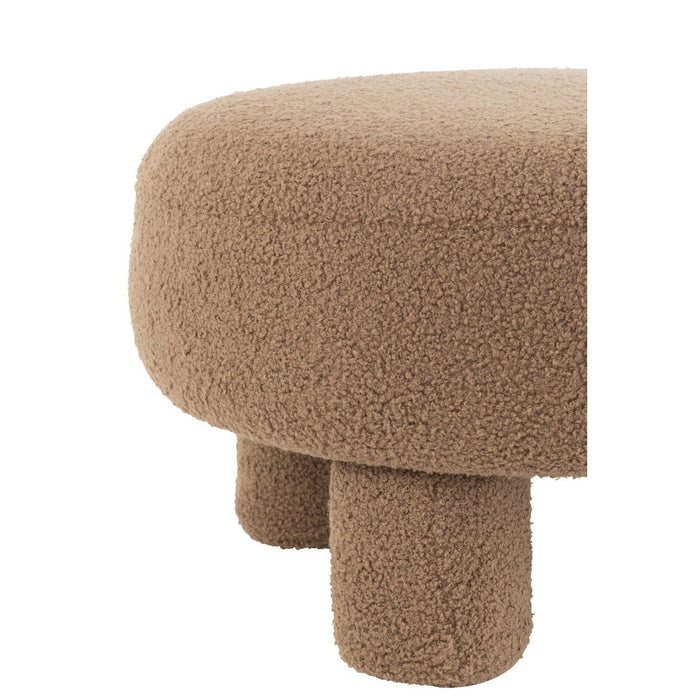 Kruk Rond Teddy Poten Velvet Brown-Krukjes-J-Line