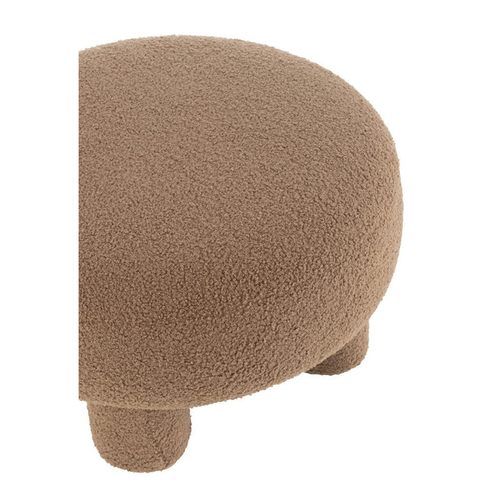 Kruk Rond Teddy Poten Velvet Brown-Krukjes-J-Line