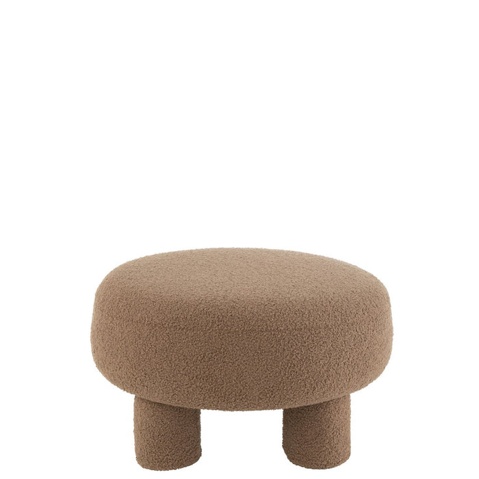 Kruk Rond teddy voeten bouclé bruin-Krukken-J-Line