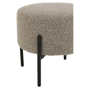 Krukje Bouclé Plywood/Polyester Grijs/Zwart 44x44x41.5 cm-Krukken-J-Line