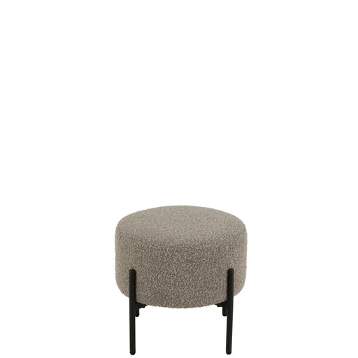 Krukje Bouclé Plywood/Polyester Grijs/Zwart-Krukken-J-Line