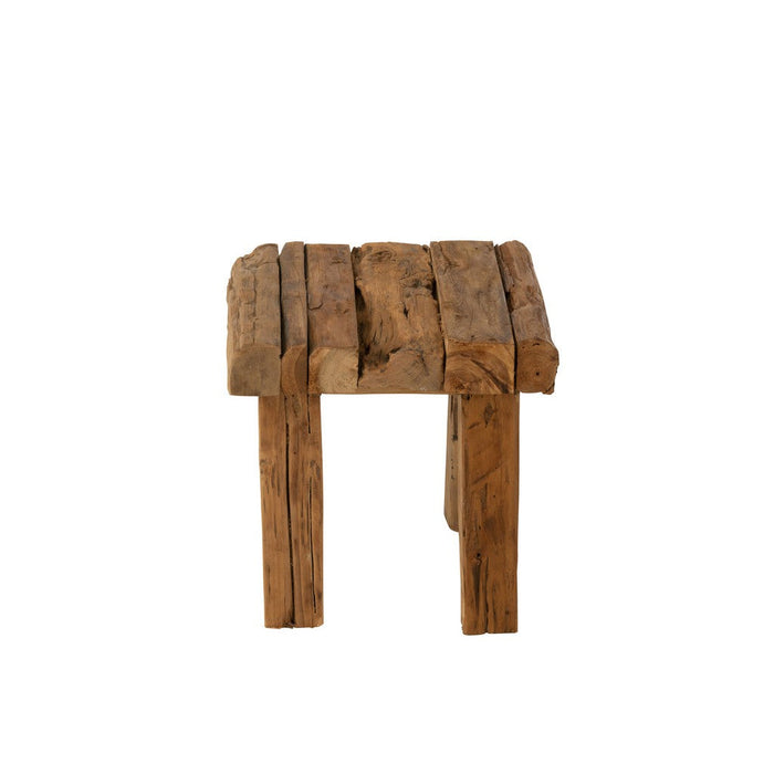 Krukje Naturel Teakhout 35 cm 35x35x35 cm-Krukken-J-Line