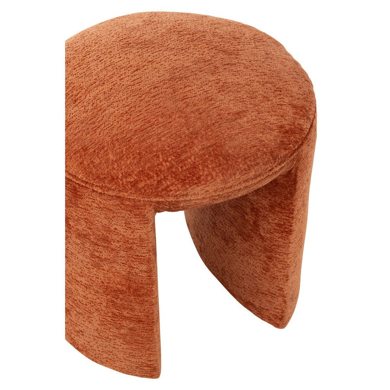 Krukje Oranje Polyester Rond 42 cm 42x42x44 cm-Krukken-J-Line