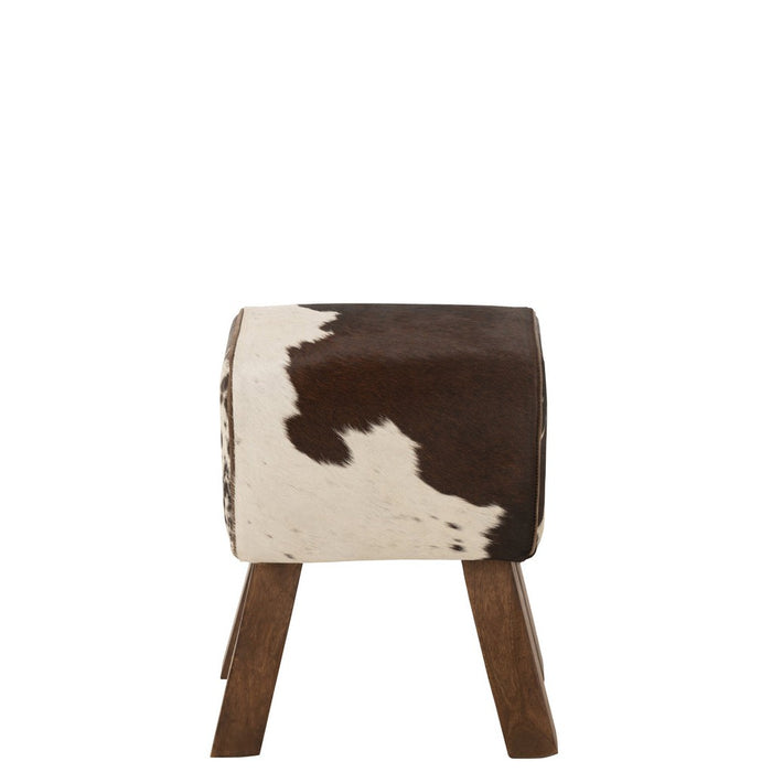 Krukje Wit Fur 29 cm Stool Cow-Krukjes-J-Line