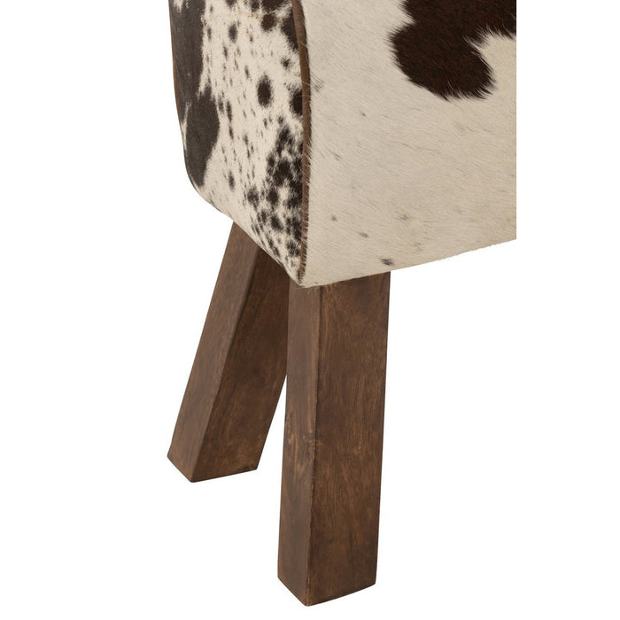 Krukje Wit Fur 29 cm Stool Cow-Krukjes-J-Line