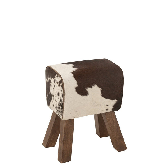 Krukje Wit Fur 29 cm Stool Cow-Krukjes-J-Line