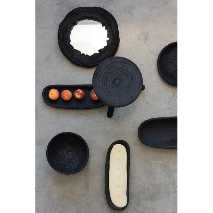 Krukje Zwart Paulownia hout 29 cm-Krukjes-J-Line