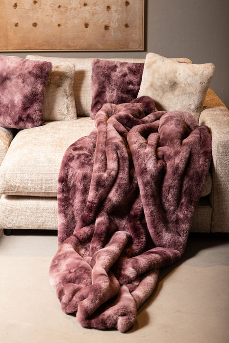 Decorative Pillow Linde Burgundy Faux Fur Accent Pillow Rectangular