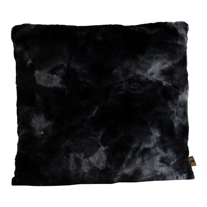 Decorative Cushion Linde Black Faux Fur Throw Pillow Square L