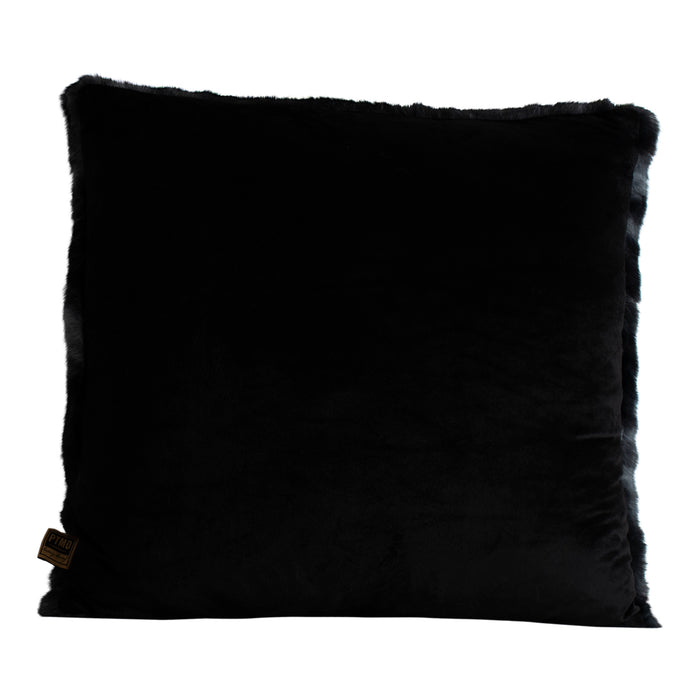 Decorative Cushion Linde Black Faux Fur Throw Pillow Square L