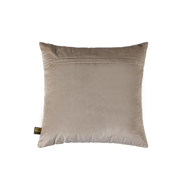 Decorative Cushion Lizze Beige Velvet Throw Pillow Embroidery Square S