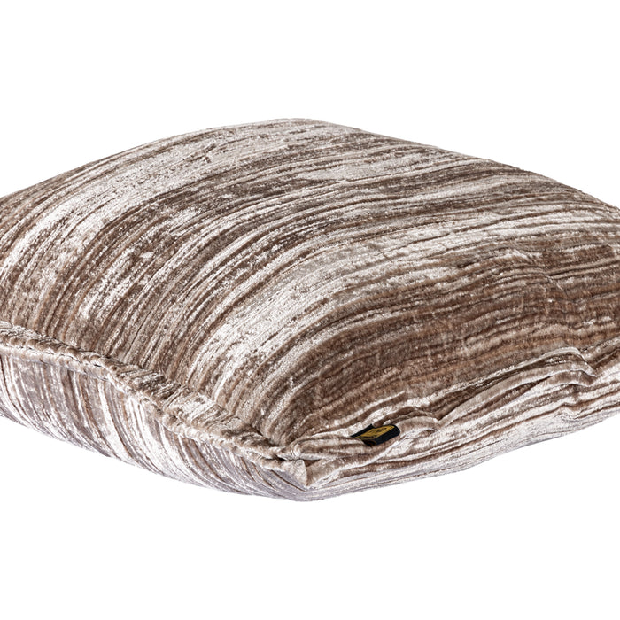 Decorative Cushion Senny Beige Velvet Throw Pillow Ruffle Rim Square L