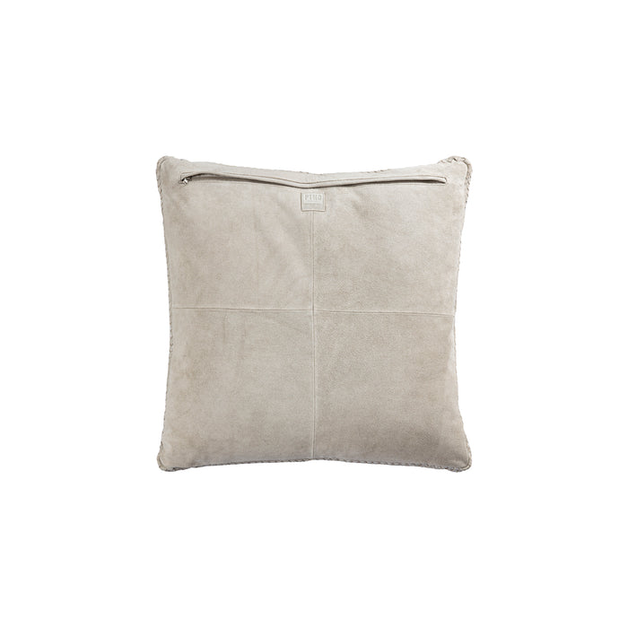 Decorative Cushion Suky Taupe Suede Leather Square Accent Pillow L